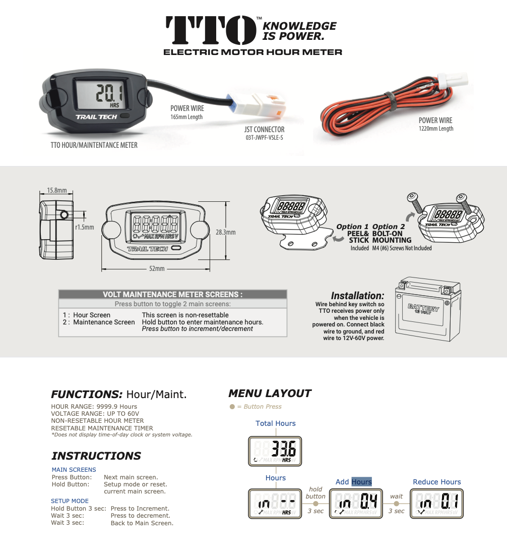 E-BIKE HOUR METER