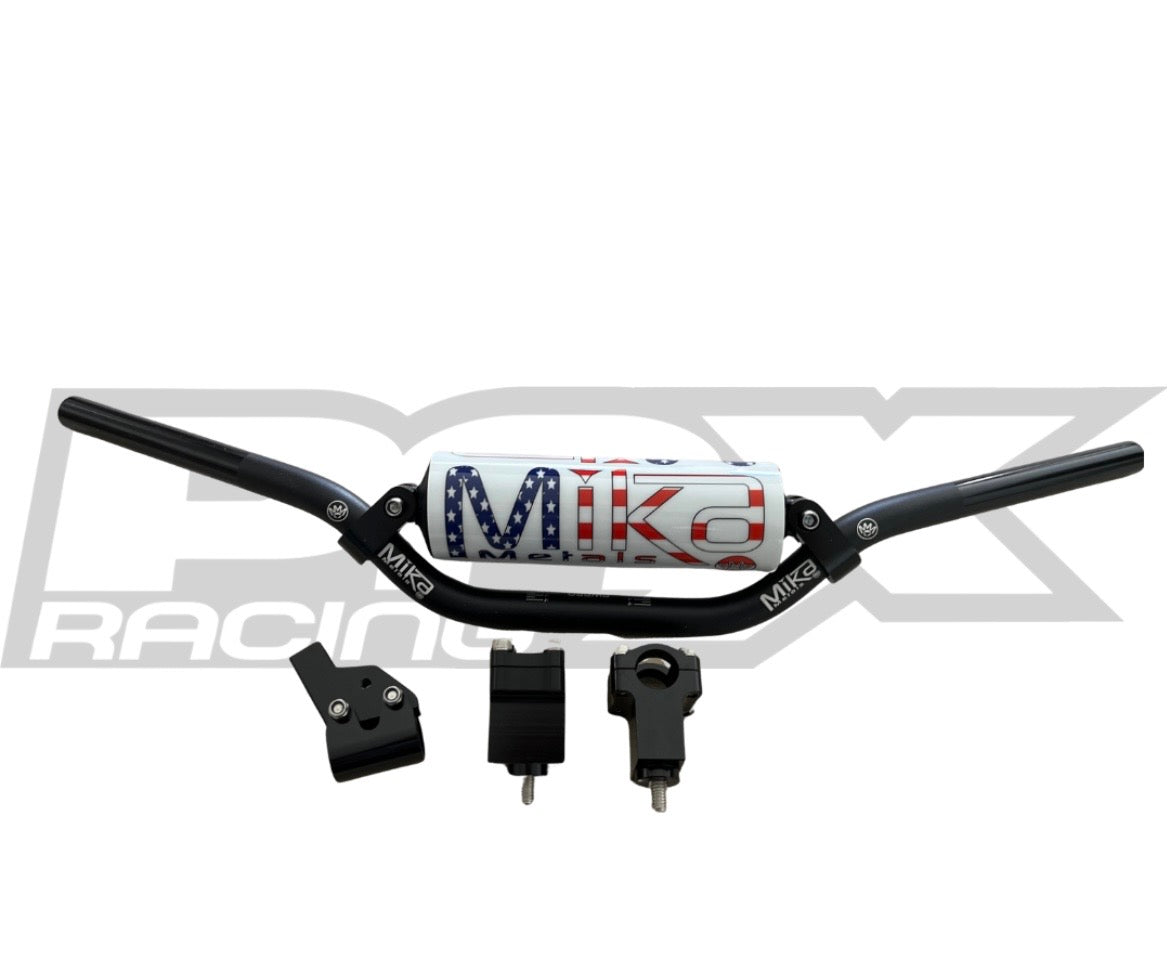 Mika Metal 35mm PW50 Handlebar kit W/ AMERICAN WHITE BAR PAD